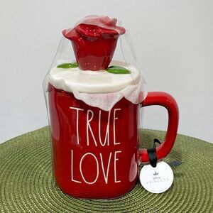Rae Dunn Disney True Love Mug with Rose Topper NWT